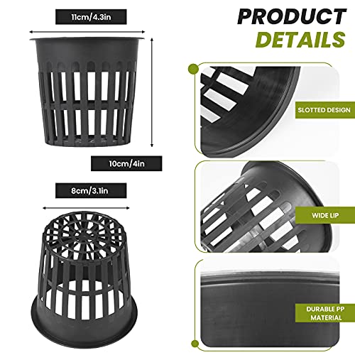 10 Pieces White Plastic Garden Mesh Net Pot Hydroponic Basket Planting Nursery Grow Supplies, 11cm/4.3inch - view 2