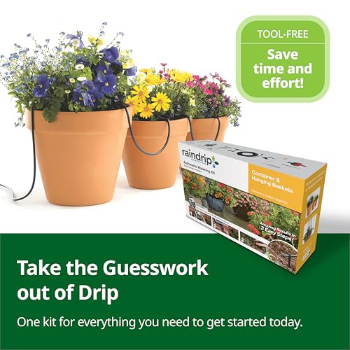 R560DP Drip Watering System, Automatic Drip Irrigation System with Timer for Containers and Hanging Baskets, Waters up to 20 Plants, Includes 20 Drippers, Black - view 2