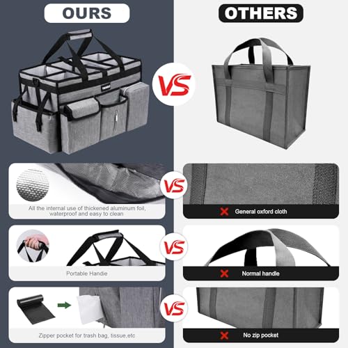 Extra Large Cleaning Caddy Bag with Rigid Support Board, Cleaning Organizer Tote with Detachable Divider, Adjustable Shoulder Strap & Waist Belt, Cleaning Supply Carrier for Cleaners & Housekeepers - view 6