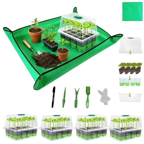 NestNature Silicone Seed Starter Tray, 60-Cell, Waterproof Repotting Mat