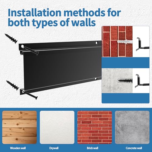 Garage Tool Organizer Wall Mount, 48" Heavy Duty Wall Tool Organizer Rack with 6 Hooks, Garage Storage Tools Hanger for Shovel, Rake, Folding Chair, Garden Tools, Lawn, Yard, Shed - view 4