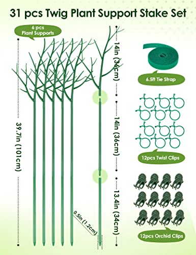 39.5" Comprehensive Plant Support Stake Set of 6 - Durable - view 6