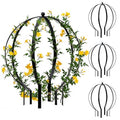 4 PCS Large Metal Round Trellis for Climbing Plants, Heavy Duty Thick Rustproof Obelisk, Garden Sphere Frame for Potted Roses Vines, Outdoor Garden Decor, Easy Assembly (25.2" x 21.3")