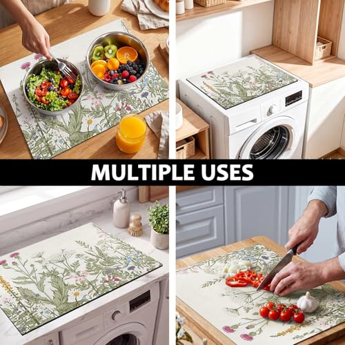 Non-Slip Washer and Dryer Top Cover Mat, 23.6" x 19.7" washer and dryer top protector mat, Multi-Functional Protection for Laundry Room, Kitchen Counter, Dining Table, Pet Area (Plant) - view 4