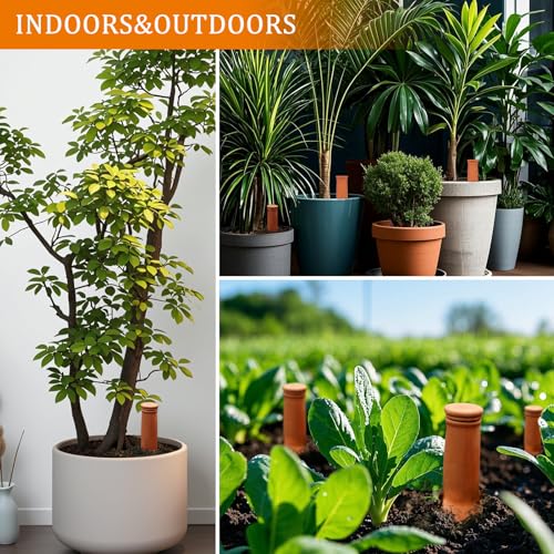 30 Oz Ollas Terracotta Watering Pots Large, Plant Watering Globes, Self-Watering Device, Terracotta Clay Watering Pot with Lid, Refill 2 Week Auto Irrigation System for Indoor & Outdoor Plant(2 Packs) - view 4