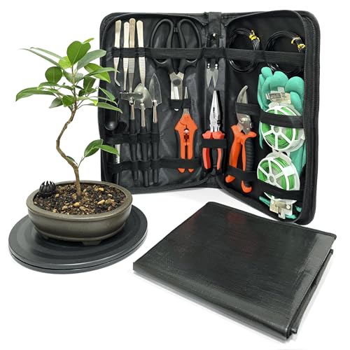 Bonsai Toolkit - Mini Garden Tools, Bonsai Wire Kit, Repotting Mat for Indoor Plants, Bonsai Tools, Succulent Tools, Bonsai Tree Kit Tools for Beginners, Bonsai Turntable, Transplanting Tool - view 6