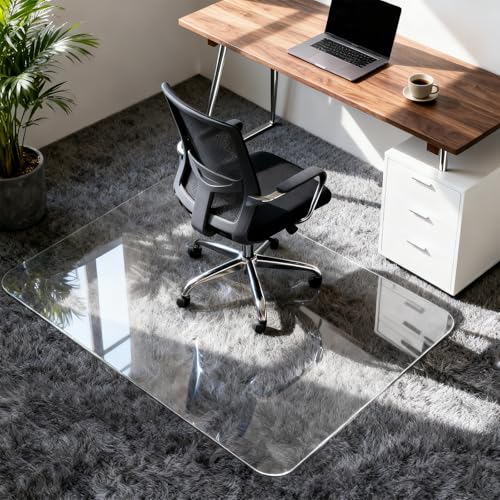 Glass Chair Mat for Carpet, 32"x48" Tempered Glass Office Chair Mat - view 8