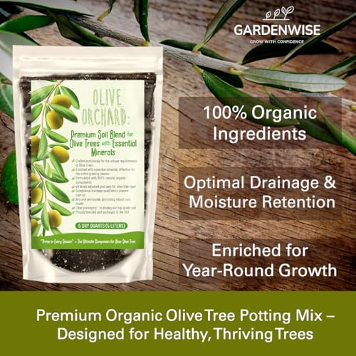 Organic Olive Tree Potting Mix – Fast-Draining, Nutrient-Rich Soil for Indoor & Outdoor Olive Trees – Mediterranean Plant Care – Long-Lasting Formula (3 QUARTS) - view 2