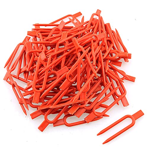 100pcs Strawberry Planting Fork Dig Fork 55mm Stolon Fixator, Vine Pressing Device, Strawberry Planter, Watermelon Planting Fork Red Color