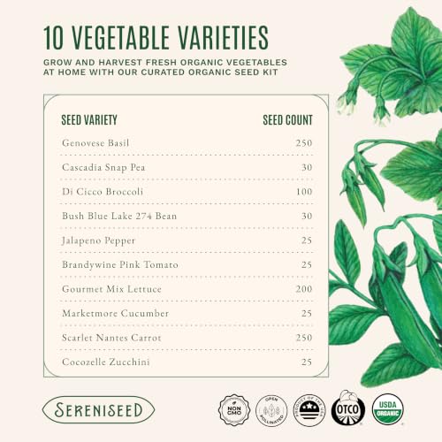 Certified Organic Vegetable Seeds 10-Pack, Garden Kit - view 2