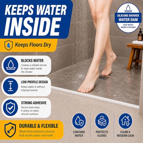 Collapsible Shower Threshold Water Dam Shower Barrier, 98 Inch - view 4