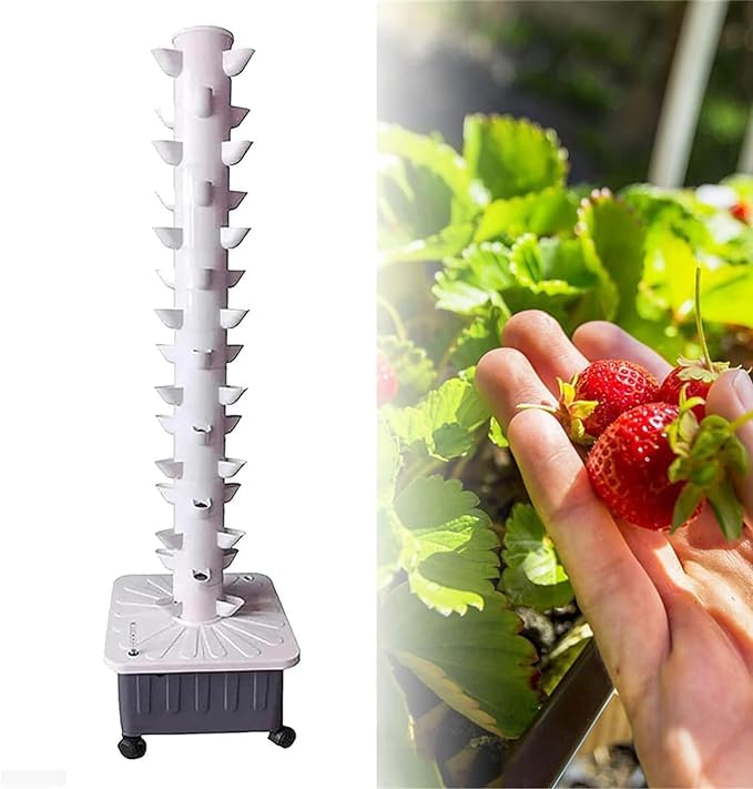 15-Tier Hydroponic Tower Kit with 45 Holes - Indoor Hydroponic Growing System for Home Gardening, Kitchen Herb Garden, Veal Garden Planter, Efficient Hydroponics Setup