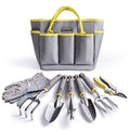 Garden Tools Set, 8PCS Heavy Duty Garden Tool Kit with Outdoor Hand Tools, Garden Gloves and Storage Tote Bag, Gardening Tools Gifts for Women and Men