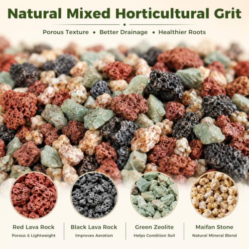 11 Pounds Mix Horticultural Lava Rocks, 3-6 mm Lava Rocks for Plants, Bonsai Rocks Horticultural Grit Soil Cover Gravel for Succulents and Hydroponics, Fairy Gardening, Top Dressing, Plant Drainage - view 3