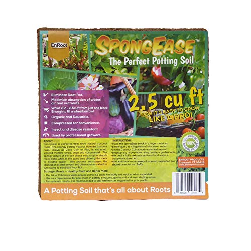 Coconut Coir Compressed Block expands up to 18.7 Gallons (2.5 Cu Ft) - Ideal Growing Medium for Potting Mix - Healthy Roots, Healthy Plants and Bountiful Harvest (1 Pack) - view 2
