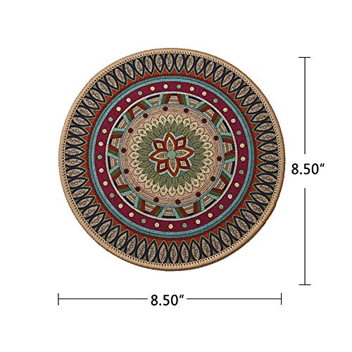 Colorful Boho Plant Pot Mat Set of 6 Absorbent Non Slip for Table Desk Floor 8.5 Inch - view 2