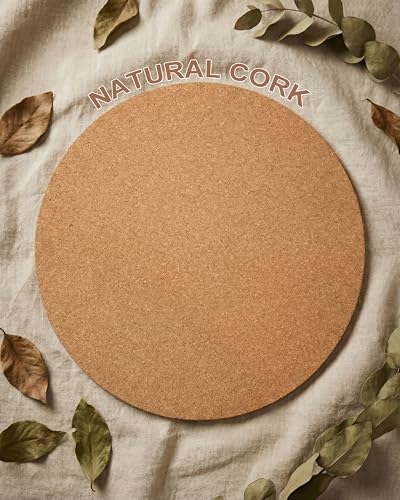 18 Inch Cork Plant Coasters, 2 Pack Large Round Plant Mats for Planters - view 3