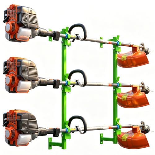 Weedeater Rack for Enclosed Trailer Weed Eater Trimmer Rack for Trailer Landscape Truck Holder Lawn Equipment Accessories Green