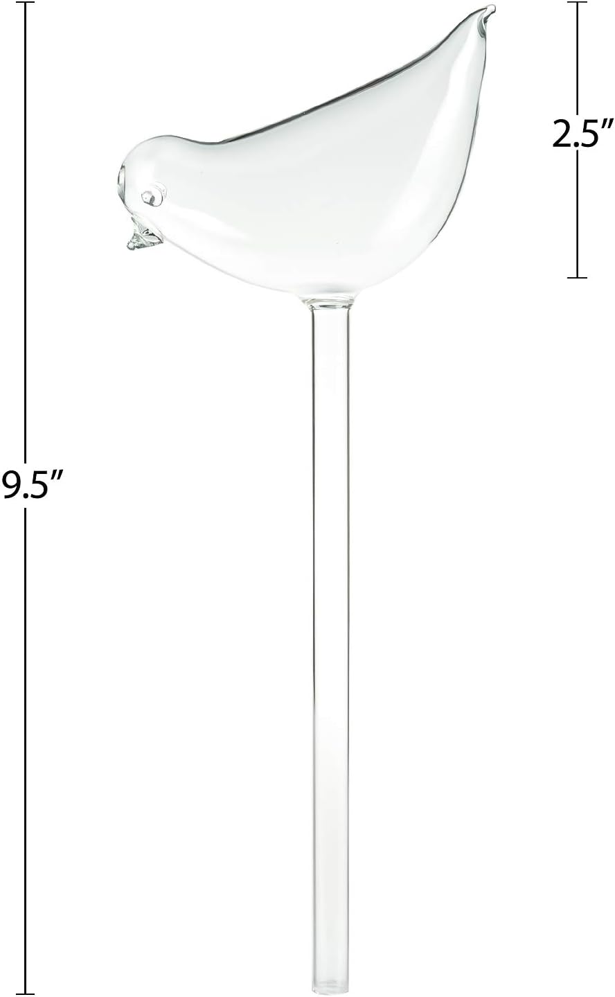 Mushroom Shaped Self-Watering Globes - 4 Pack Glass Automatic Plant Waterer for Indoor Outdoor Plants, Water Bulbs & Decorative Stakes for Plant Lovers - view 7