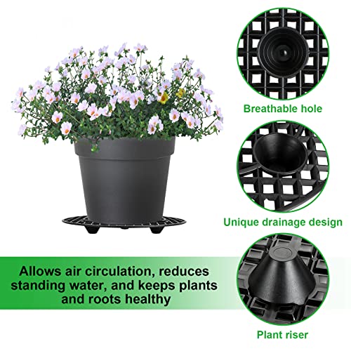 12 Pieces 12 Inch Plant Riser for Pots Indoor, Heavy Duty Plant Stands, Plant Level Pot Elevator for Indoor Outdoor Garden Flower, Patio & Deck Floor Protector - view 3