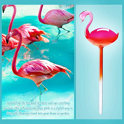 Self Watering Globes 2 Pack Glass Plant Waterer Flamingo Pink 10in - view 2