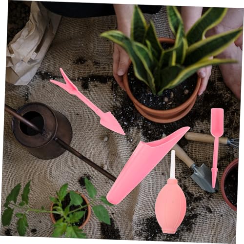 Pink PVC Bonsai Tools Set for Succulents, Anti-Rust Portable Gardening Kit - view 7