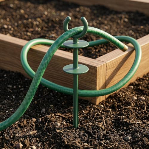 10PCS Plastic Garden Hose Guide Spike, Green Stake for Plant Protection - view 5