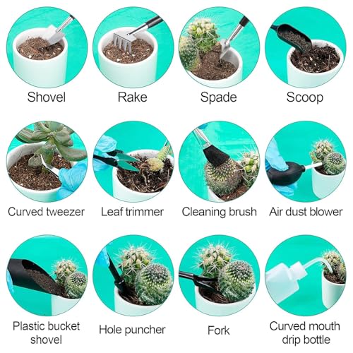 20pcs Small Gardening Tools Gifts for Women Beginners, Green - view 6