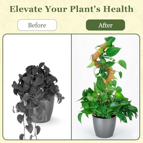 Bendable Moss Pole for Monstera – 2 Pack, 28 Inch Coco Coir Plant Support for Climbing Plants, Philodendron & Pothos, Flexible Aluminum Core for Indoor Plants with Plant Ties - view 7