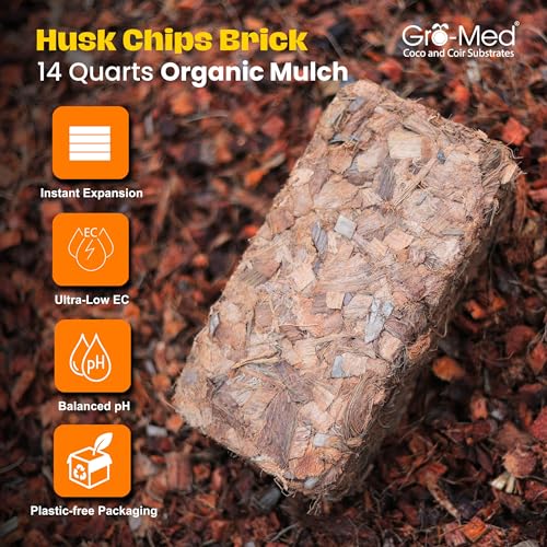 Coco Husk Chips 2s Brick Expands Upto 14 Quarts Coconut Coir Chip 2.2lb, Perfect for Plants, Gardening, Potting Soil Mix, Orchid Bark Alternative-OMRI Certified, Low EC, Balanced pH - view 2