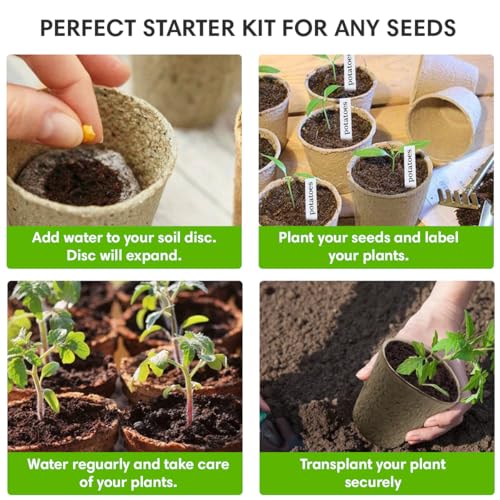 Seed Starter Kit - 10 Peat Pots, Coco Coir Discs & Markers - view 5