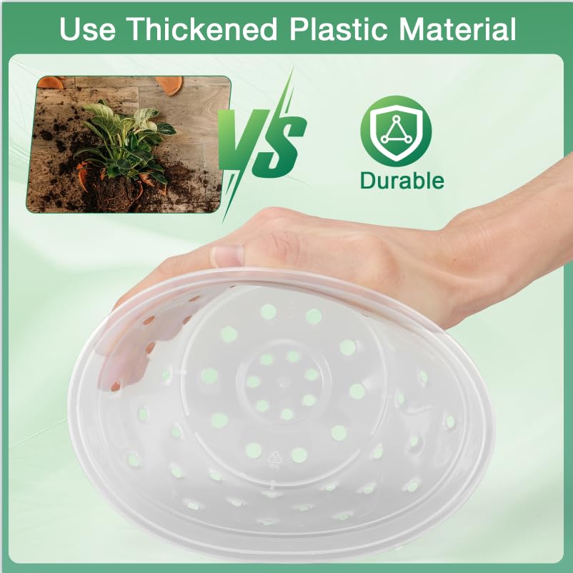 Orchid Pot -6 Pack 7 Inch Orchid Pots with Holes and Saucers, Clear Plastic Plant Pots with 8 Support Stakes and Clips, Orchid Repotting Kit for Indoor Plants (7 Inch) - view 5