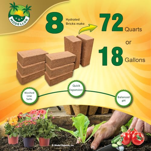 Coco Coir Bricks, 8-Pack (10 lb) – Individually Wrapped, Premium Super Washed, Yields 18 Gallons (72 Quarts), Organic, pH-Balanced Growing Medium - view 4