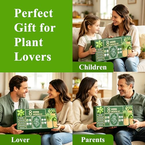 Indoor Herb Garden Kit, Culinary Herb Starter Kit with Seeds & Tools for Beginners, Kitchen Decor, House Warming Gifts for New Home, for Christmas, Ultimate Birthday Gifts for Women Men Mom Dad - view 6