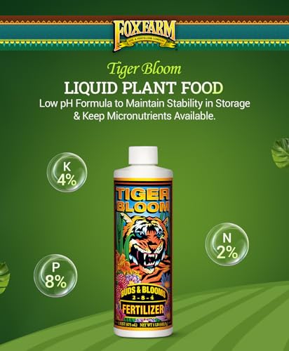 Tiger Bloom Liquid Plant Food - Phosphorus Fertilizer for Buds, Blooms & Flowering - Supports Soil & Hydroponic Systems - High Micronutrient Formula with 2-8-4 Nutrient Ratio - 1 Pint - view 3