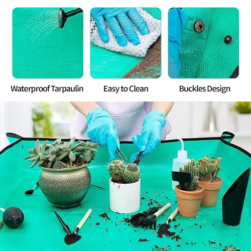 Pack of 58 Succulent Tool Set - 25.9 Inch Indoor Plant Potting Mat with Storage Bag, Garden Flowers Plant Transplanting Supplies, Succulent Kit for Plant Care, Gardening Gifts for Men & Women - view 5