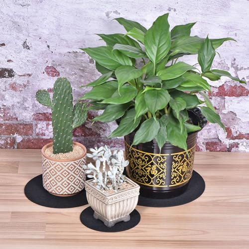 Plant Coasters 10 Inch Reversible Absorbent Waterproof Round Felt Pad Mat, Grey 3 In1 Set - view 5