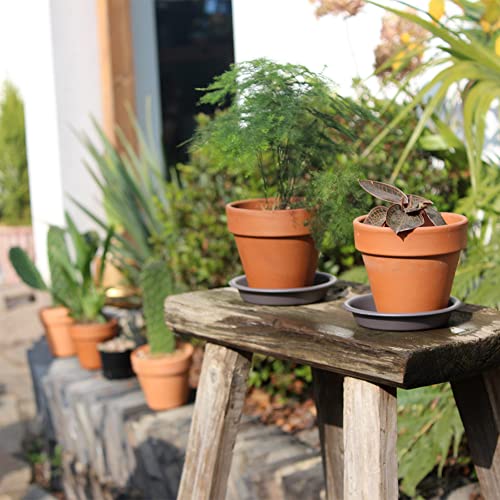 22 Pack 3.55 Inch Gray Plastic Round Plant Pot Saucer - view 7