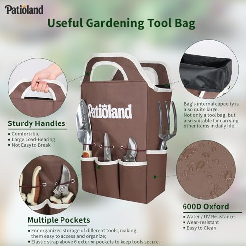 Brown Garden Tools Set 10-Piece, Gardening Gifts for Women Men - view 3