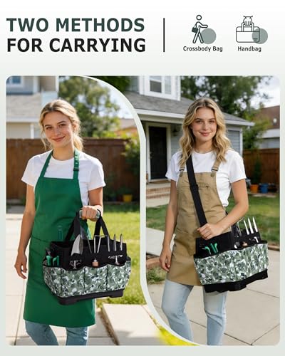 Garden Tool Bag with Hard Bottom, Garden Tote with Shoulder Strap - view 5