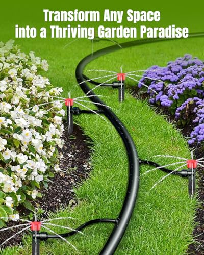 30 Pcs Push-to-Fit Drip Irrigation Emitters with Adjustable Water Flow Irrigation Drippers Drip Emitters Sprinklers with Stake & 8 Holes Drip Irrigation System Parts for 1/4 Inch Tubing - view 2