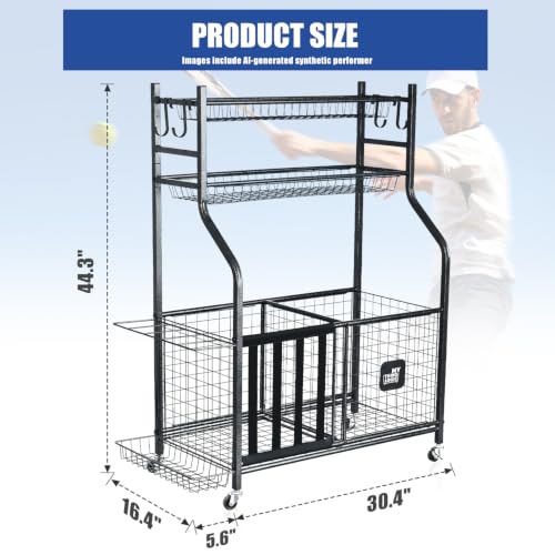 Rolling Sports Equipment and Toy Organizer for Garage - view 4