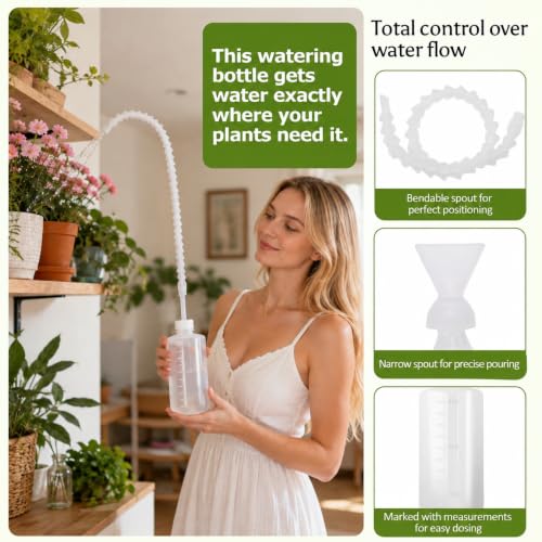 Squeeze Watering Bottle for Hanging Plants–16.9oz(500ml) 19.6In Long Nozzle - view 3