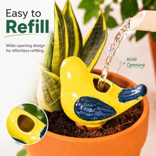 4PCS Self Watering Globes, Automatic Terracotta Watering Bulbs - Watering Spikes, Vacation Plant Watering Devices System, Plant Watering Globes for Indoor and Outdoor Plants - Birds - view 4