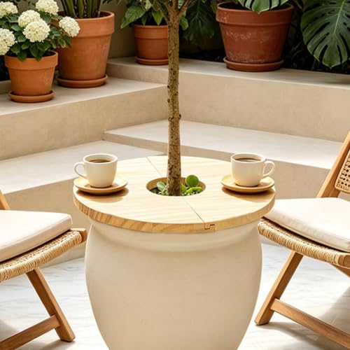 Planter Cover Wooden Split Soil Grid Protector – Flower Pot Guard Set - view 3