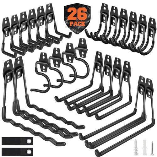 26 Pack Heavy Duty Garage Hooks,Steel Wall Mount Storage Hangers