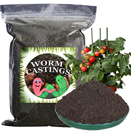 Worm Castings Organic Fertilizer 2.2LB, All Nature Fertilizer for Gardening, Tomato, Strawberry, Flower, and Herbs