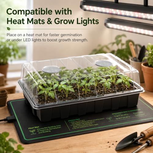 5 Pack Seed Starter Trays with Vented Domes 75 Cell Black - view 6