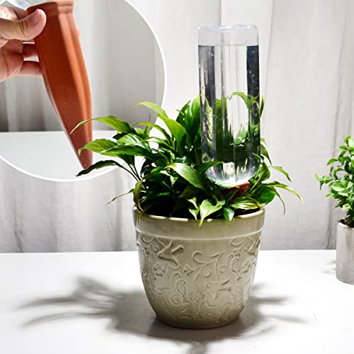 6 Terracotta Watering Spikes with 6 PET Empty Bottles 33.8 Fl Oz 1000ml for Plant Self Irrigation Up to 10+ Days - view 2