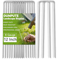 Heavy Duty 12 Inch Galvanized Landscape Staples Stakes, 15 25 50 100 Pack 8 Gauge Garden Metal Stakes, Ideal for Weed Barrier Stakes, Drip Irrigation Tubing, Landscape Fabric, Lawn(25, 12inch)